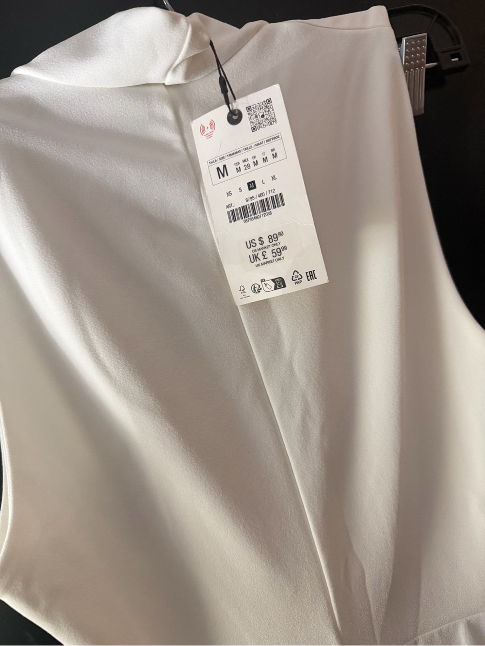 Zara White Sleeveless Cowl-Neck Wide-Leg Jumpsuit - Picture 14 of 14